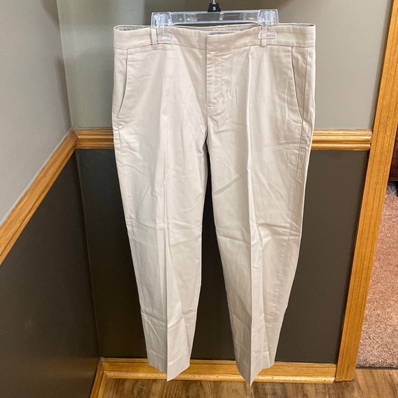 Banana Republic tan sateen boy crop Avalon pants size 6 NWT - Picture 1 of 9